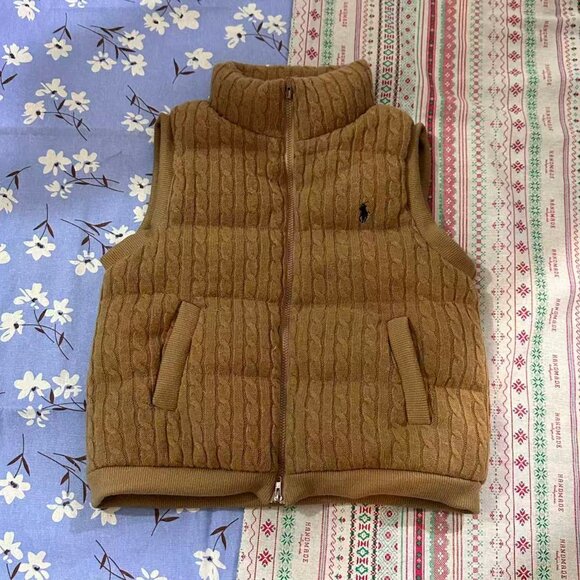 Ralph Lauren Other - Ralph Lauren Brown Cable Knit Down Vest
